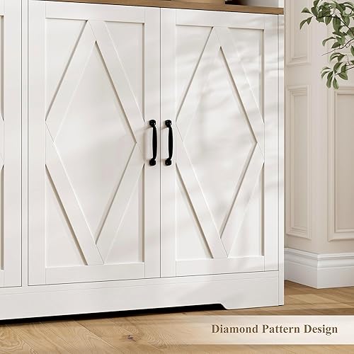 Miniatura 7 de HOSTACK Gabinete de despensa de 71 pulgadas de alto, gabinete de almacenamiento de despensa de cocina de 55 pulgadas de ancho, gabinete de cocina