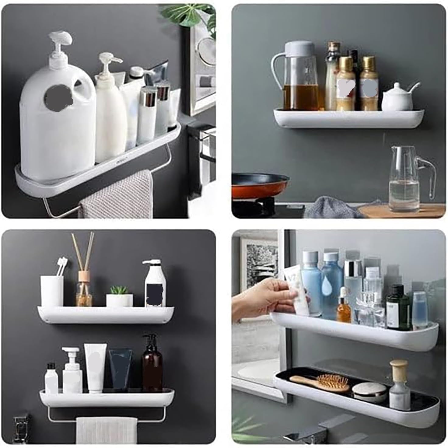 Mensola Bagno Scaffale Doccia Mensole Sospese Senza Trapano, Mensola per Doccia A Parete, per Bagno Facile da Montare sopra La Vasca(G,42 * 12 * 10.8cm)