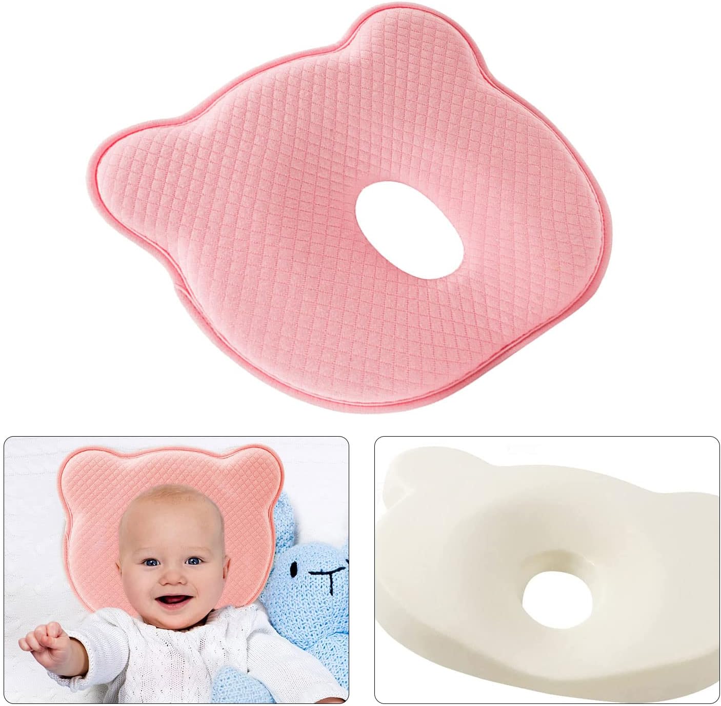 YeahBoom Almohada Bebe - Regalo 100% Algodón - Cojin Bebe con Diseño Ergonómico - Almohada Cuna Bebe