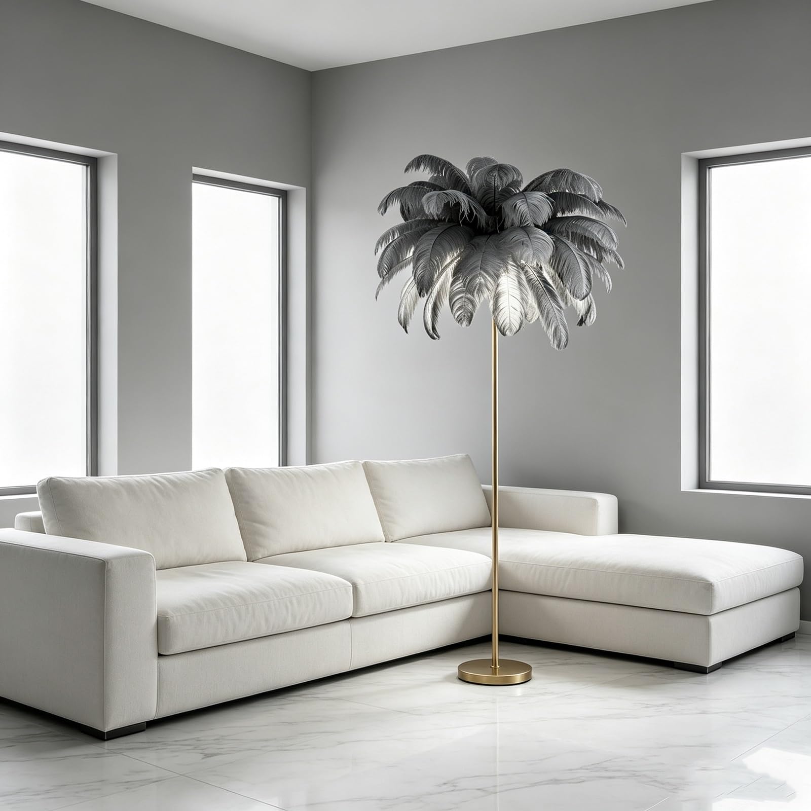 LCNDKF Modern Decor Feather Standing Floor Lamp