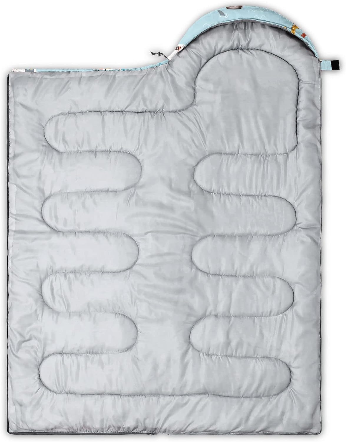 Kids Sleeping Bag for Boys Girls,Animal Island Print-Lightweight Warm Portable Outdoor Indoor-Waterproof Cold Weather Resistant Sleeping Bag for Camping Hiking(Animal Island)