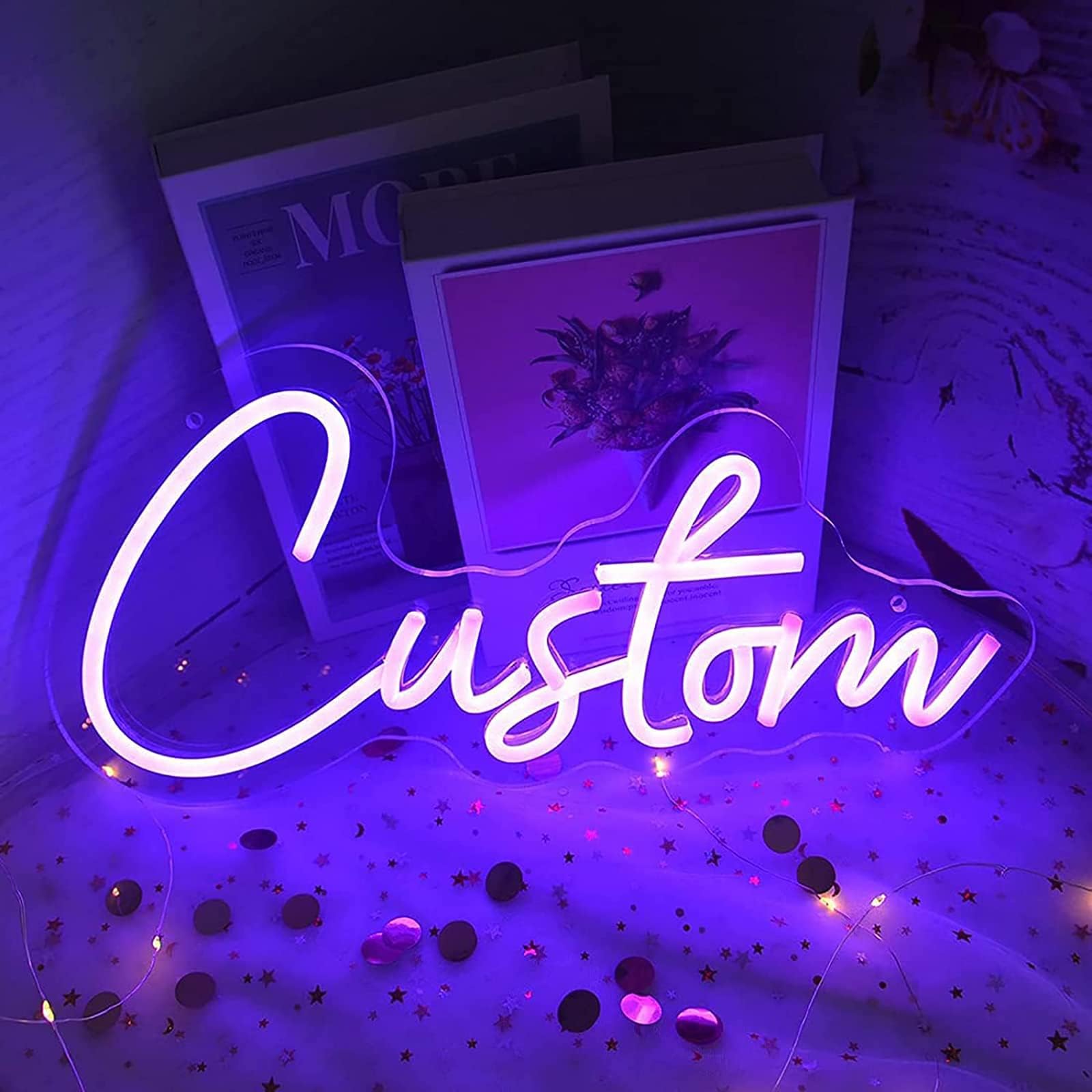 Custom Neon Signs - Personalised LED Neon Light for Wall Decor Bedroom Wedding Party Man Cave Kid Room Bar Salon Cafe Shop, Birthday Gift Giving Name Neon Lights (1 Line Text, 40")