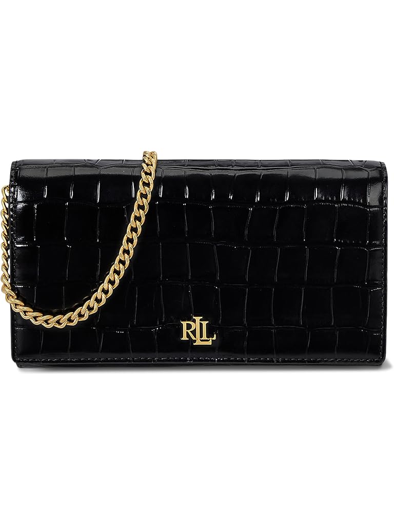 Black Lauren Ralph Lauren Croc-embossed Medium Adair Ii Crossbody