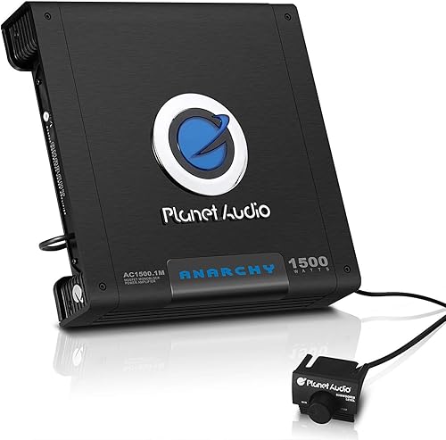 Planet Audio Amplificador de coche monobloque AC1500.1M - 1500 vatios de potencia máxima, 2/4 ohmios estable, clase A/B, fuente de alimentación