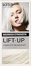 KISS Lift Up Complete Hair Bleach & Icy Silver Toner Kit, Gentle Conditioning Formula that Reduces Brassiness, Complete 6-Pc DIY Bleach Kit, ICE