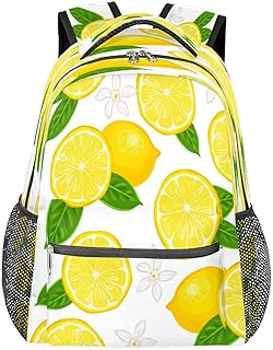 Mochilas para adolescentes meninas meninos flor limão mochila de viagem para mulheres homens bolsas de livros mochilas universitárias para escola, trabalho laptop mochilas resistentes à água mochila para caminhadas, Multicor, Medium