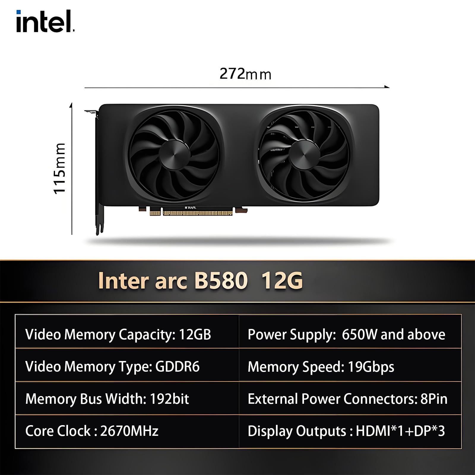 Cutesliving Intel Arc B580 Limited Edition 12GB GDDR6 Graphics