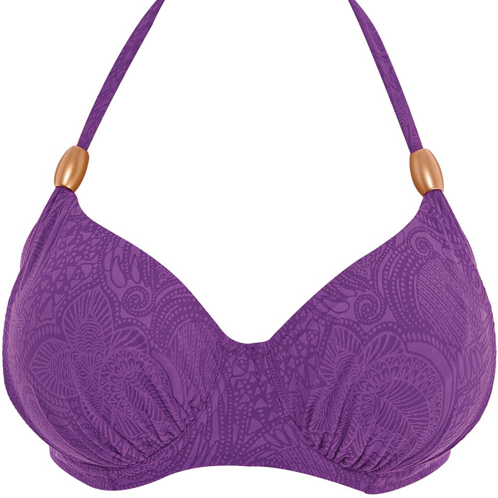 Fantasie Women's Purple Haze Lombok 6007 U/W Non Padded Plunge Halterneck Bikini Top Swimwear Beach Purple 32E