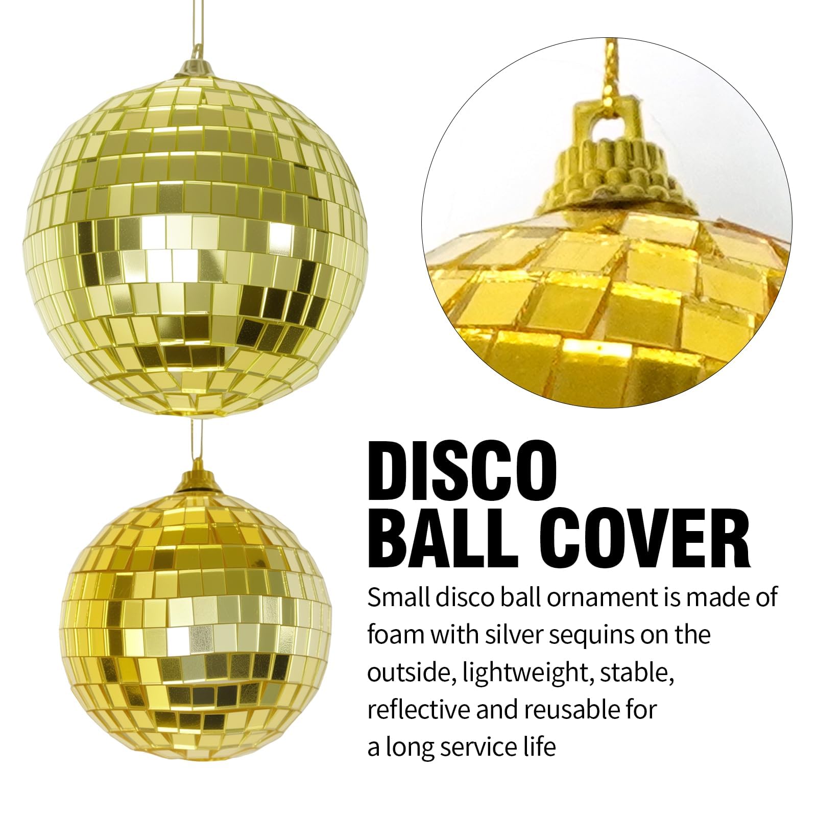 Hoypeyfiy Juego de 32 mini bolas decorativas de discoteca, bolas decorativas ligeras, adecuadas para fiestas temáticas de discoteca, clubes de DJ, Navidad, bodas, decoración del hogar