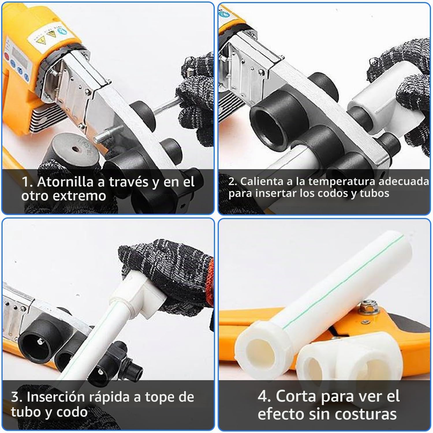 Máquina de Soldadura Profesional con Pantalla Digital, Máquina de Soldadura de Tubos de 20-63 mm, Tubos de Plástico, Soldadora para Soldadura a Tope de PPR, PE, PVC, PP, PB, PPN