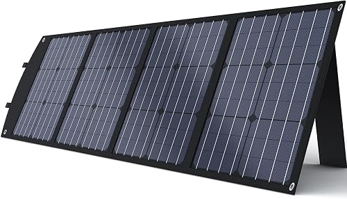 BALDR 120W Portable Solar Panel for Jackery/ECOFLOW/Flashfish/ROCKPALS Power Station Generator, Foldable Solar Cell Charger with USB Ports & PD Output for Camping, Off Grid Living. Black