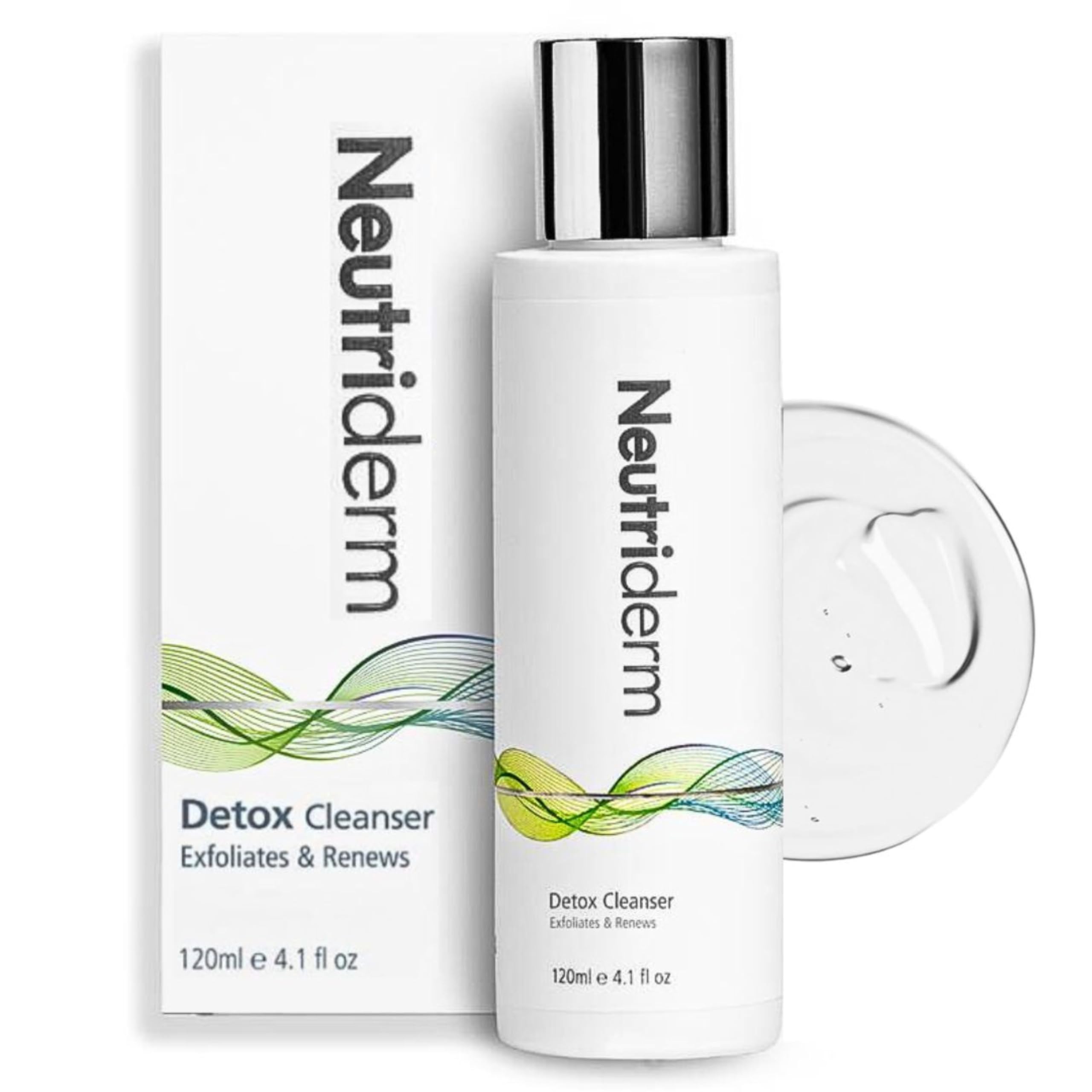 Neutriderm Detox Facial Cleanser,Gentle Exfoliating Face Cleanser With Glycolic Acid&Sodium Pca For Glowing Skin,Ultra Hydrating Facial Wash-Glycolic Acid Face Wash For Normal To Oily Skin-120 Ml