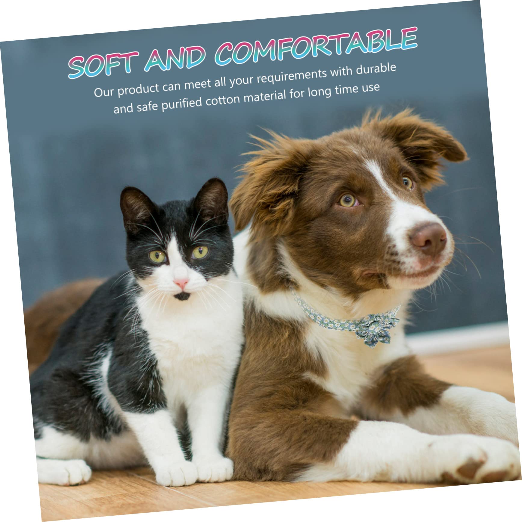 PRETYZOOM 4 Pz Collare Per Animali Domestici Ornamento Del Collo Del Cucciolo Gatto Lega L'anello Al Collo Collari Decorativi Per Cani Decorazioni Floreali Sciarpa Cotone Scritte