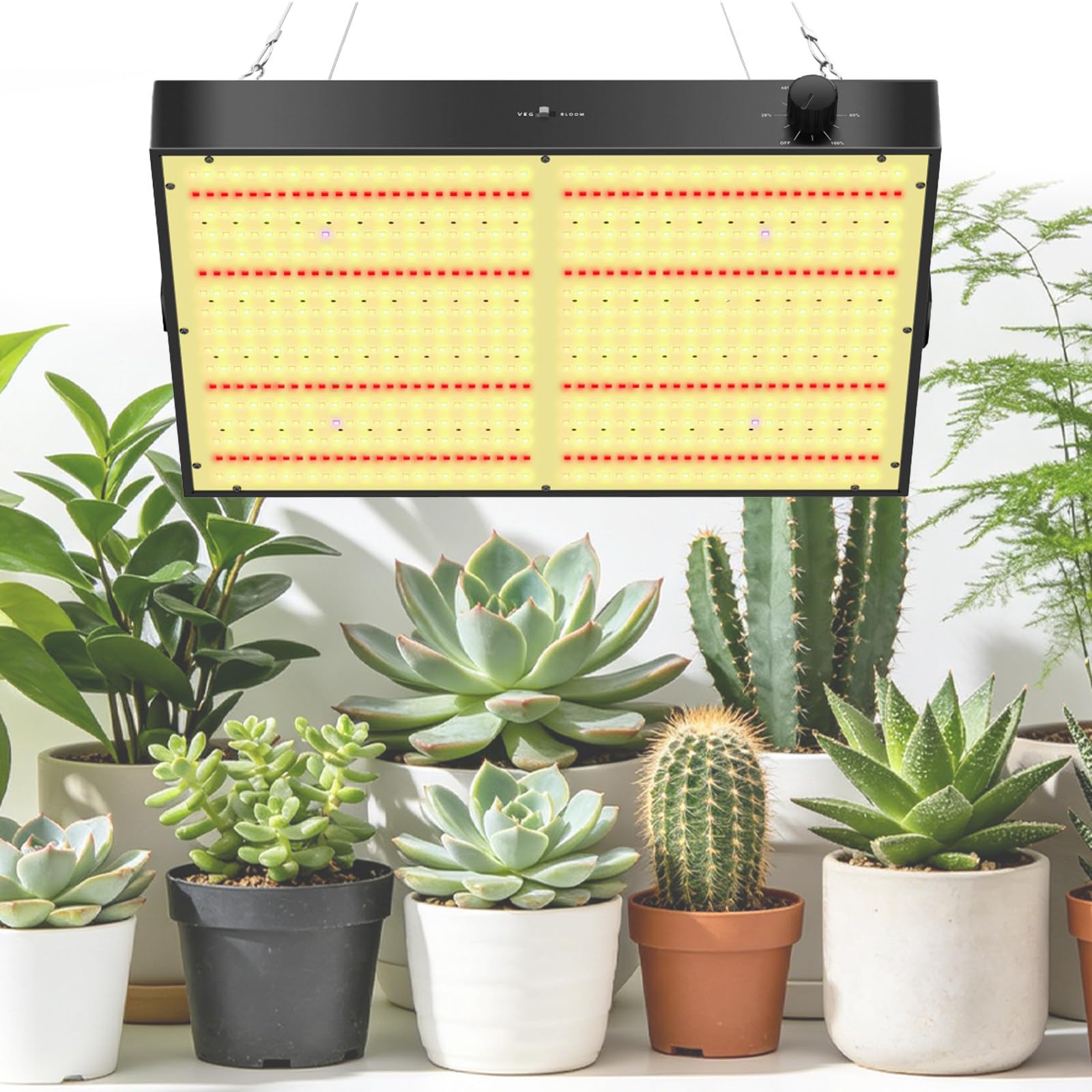 KRYANFEN Growing Lamps 200W Full Spectrum Dimmable Plant Light 572 LEDs 0-100% Brightness Control LED Grow Lights Full Spectrum for Indoor Greenhouse Planting PB3000SingleDimming