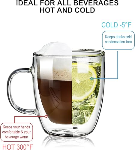 Miniatura 3 de Tazas de té de cristal de borosilicato de doble pared resistente al calor