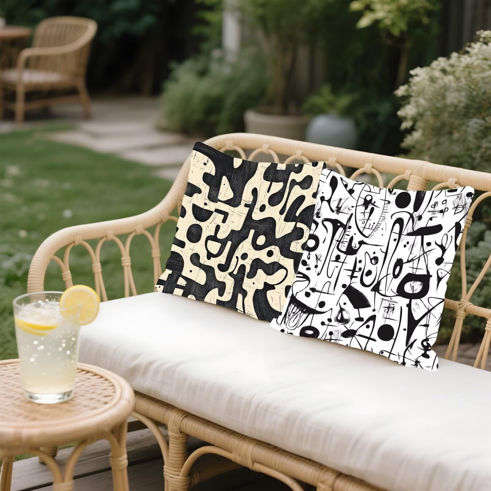 Cojines Sofa Fundas Cojines 70x70cm SúPer Suave Cojin Plano Abstracto Juego de 4, Fundas Almohada Impermeable Exterior, Interior Y Exterior Cojin Decorativos, Para JardíN SalóN Regalos NavideñOs P-425