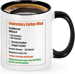 Cabtnca Gamer Gifts, Legendary Coffee Mug, World of Warcraft Merchandise, Christmas Birthday Gift for Nerd Gamer, Gaming Mug, 11 Oz