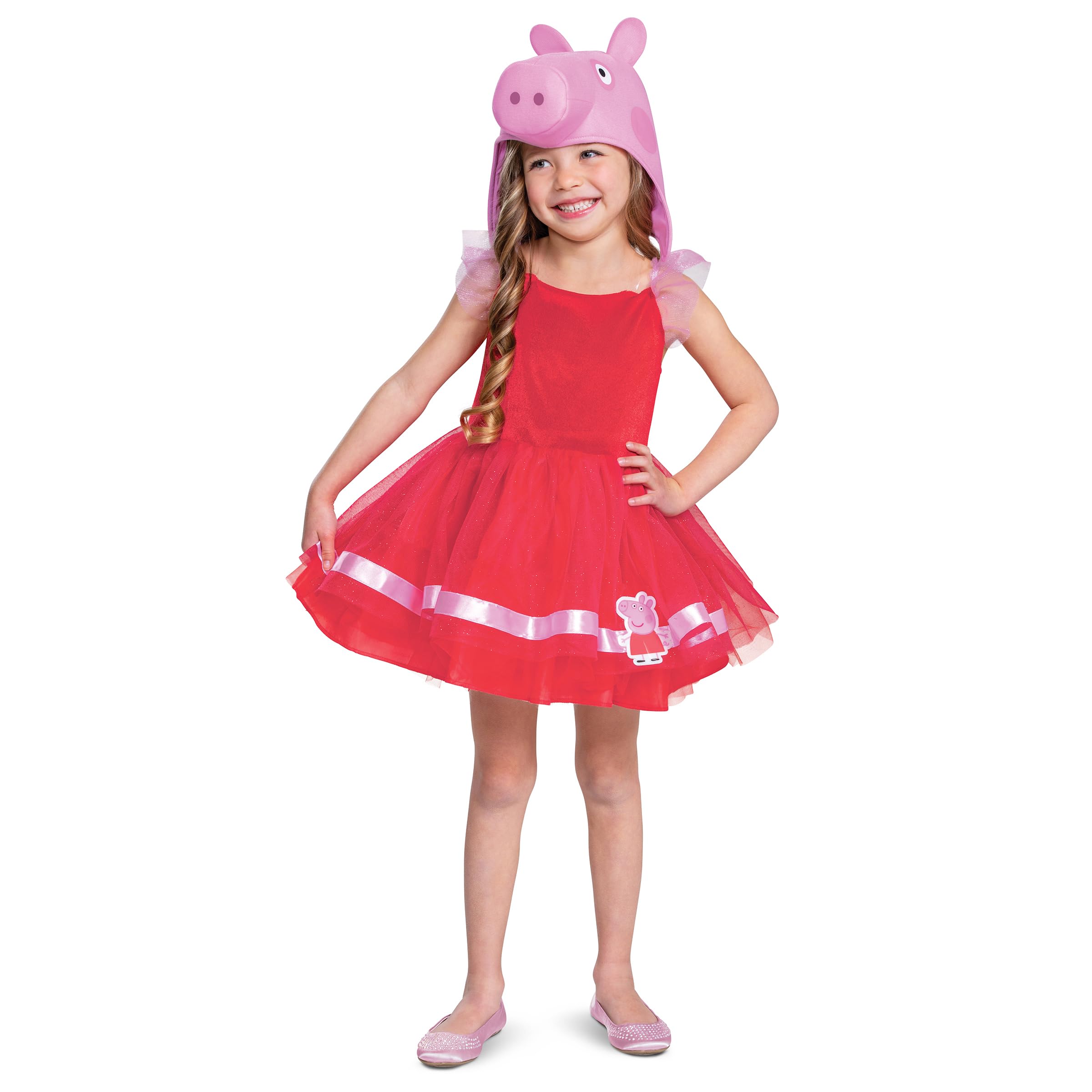 Peppa Pig Tutu Costume for Kids, Official Peppa Pig Dress with Headpiece Accessory
