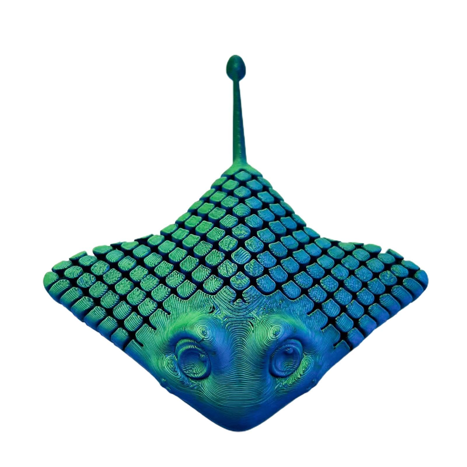 3D Printed Manta Ray Toy | 3D Printed Animals Manta Ray Stingray Toy Decoration | Realistic Flexible Aquatic Animal Toys | Articulated Fidget Toys for Autisms ADHD Adults Kids