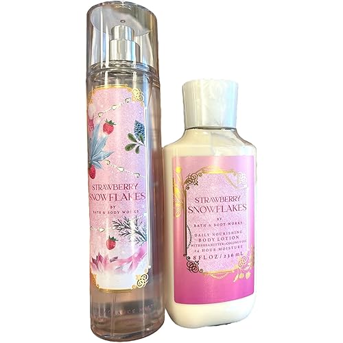 Bath & Body Works Fragrance Gift Sets (Strawberry Snowflakes Mist Lotion 2 pc set)
