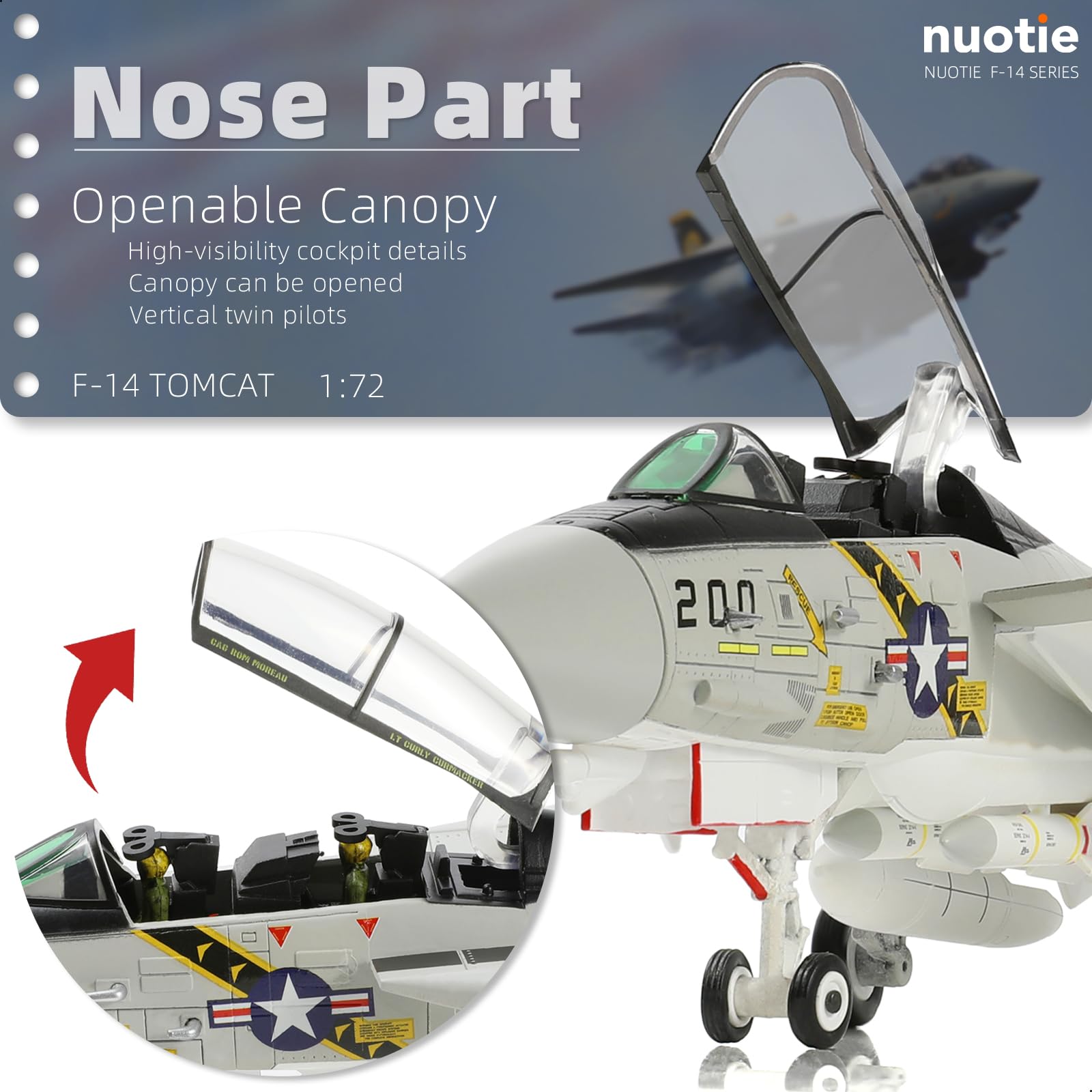 Amazon.co.jp: NUOTIE 1:72米海軍 F-14 トムキャット 合金モデル VF-84