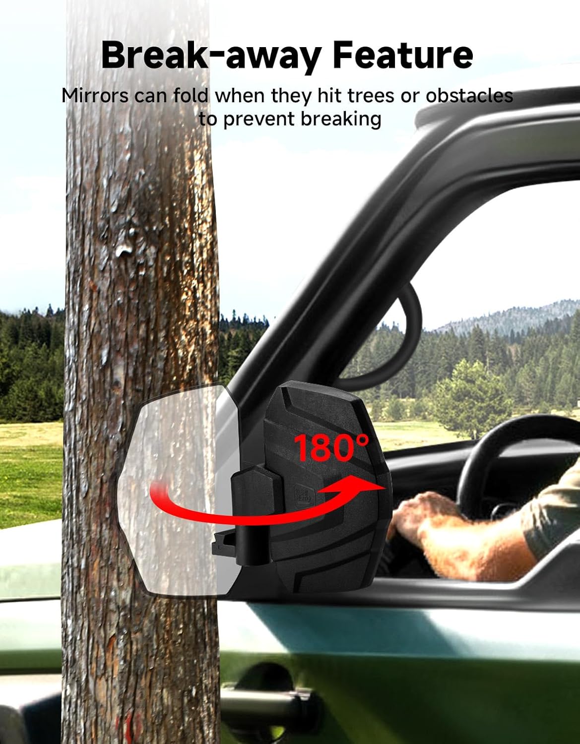 KEMIMOTO Large Size Side Mirrors Extension Adjustable Door/A-Pillar Mounted Compatible with Polaris Ranger Crew/XD 1500 2024-2026 Northstar Premium Ultimate, Accessories Replace #2889099#2889862