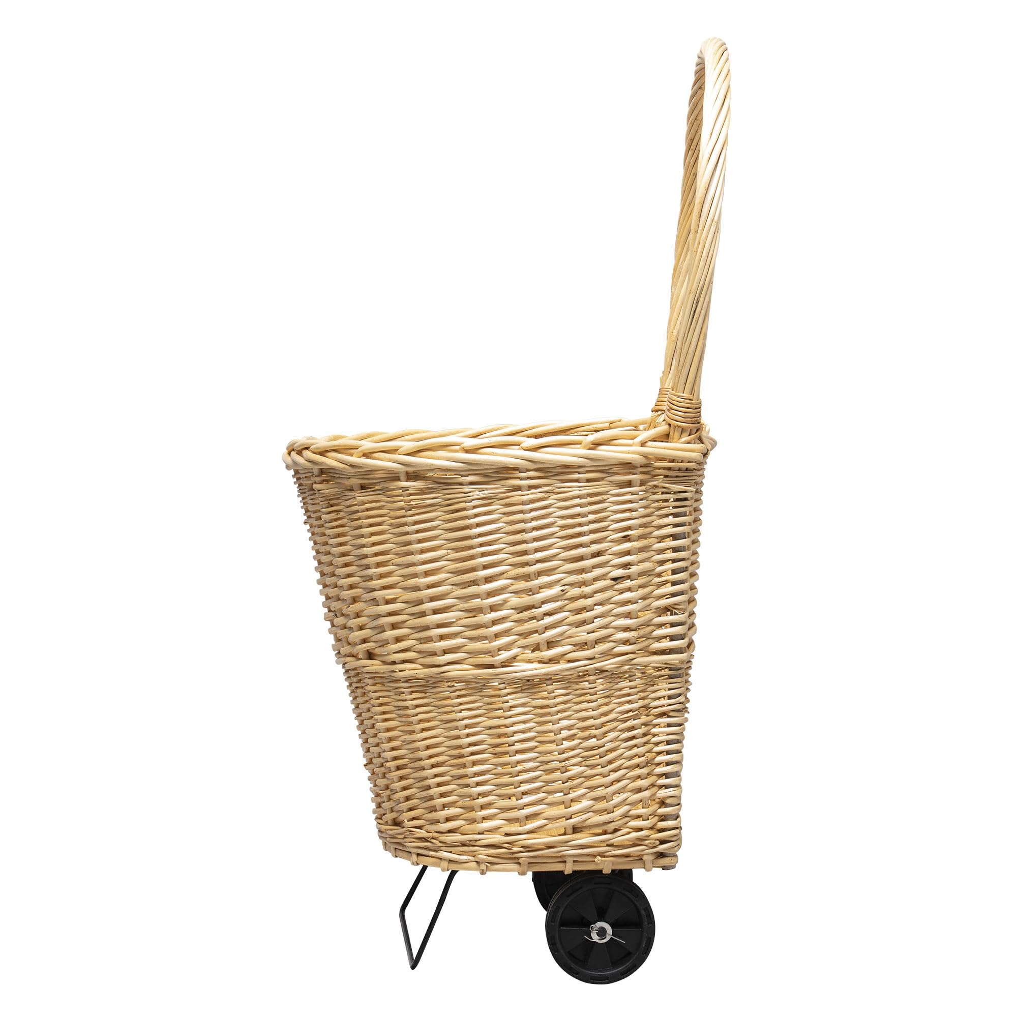 WERKA PRO Carrito de leña de mimbre