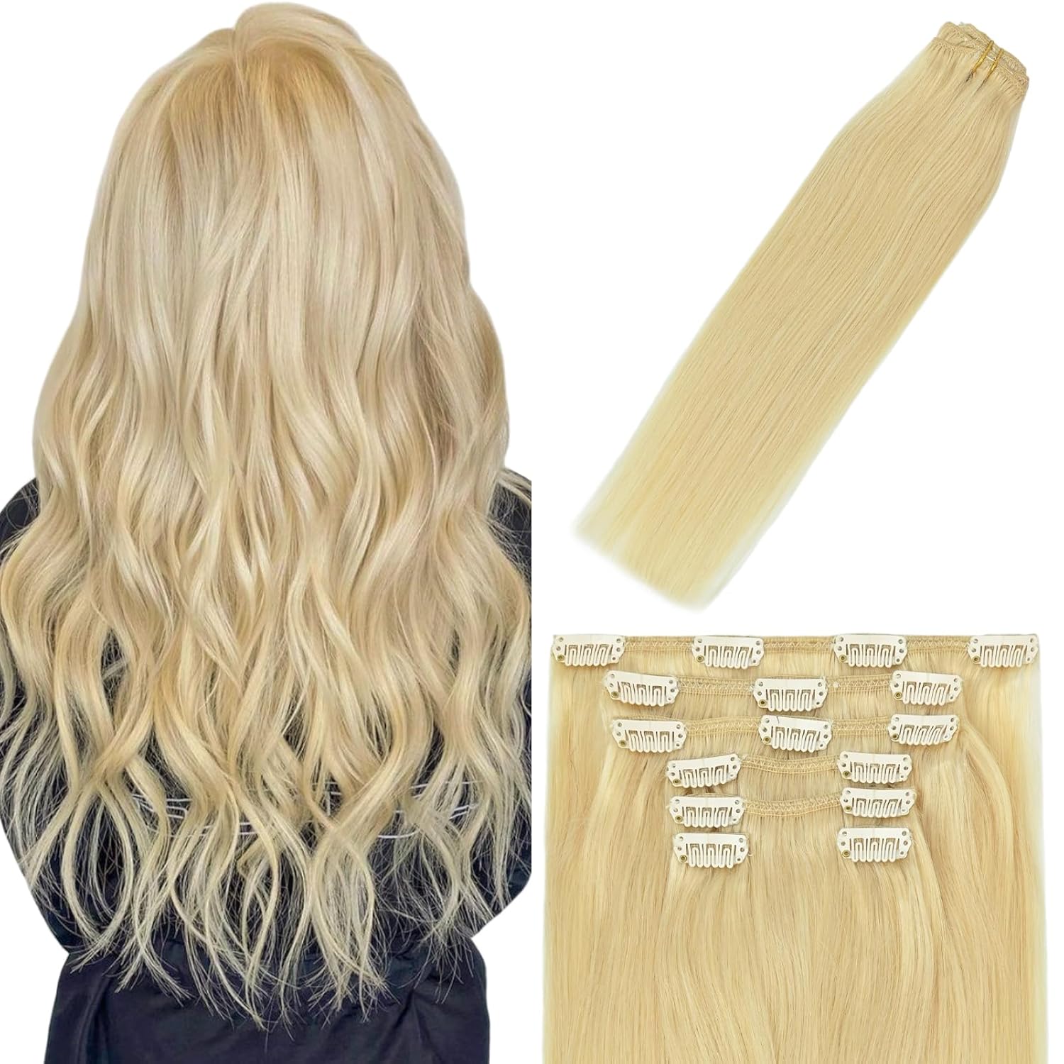 Clip in Hair Extensions Jet Black, Human Hair, 12 Liberia Ubuy