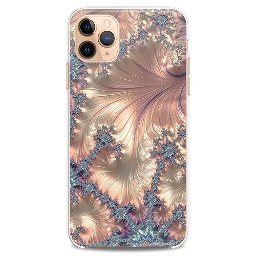 Miniatura 5 de Funda de TPU compatible con iPhone 16e 15 14 13 12 11 Pro Max Plus Mini Xs Xr X 8 7 6 5 SE Cute Art Fractals Golden Clear Phone Impresionante Patrón
