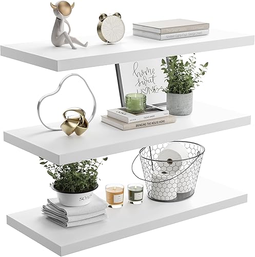 Miniatura 9 de Estante Flotante, Juego de 3 Estantes de Pared, 36 pulgadas de ancho x 12.75 pulgadas de profundidad x 2 pulgadas de alto, Estante Flotante de Pared