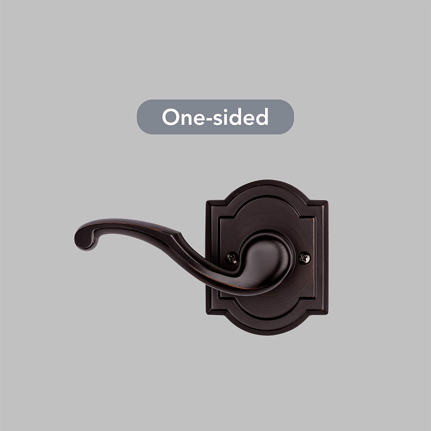 Baldwin Madrina, Half Dummy Door Left Handed Lever, Non-Turning Door Handle for Closet, French Door, in Venetian Bronze