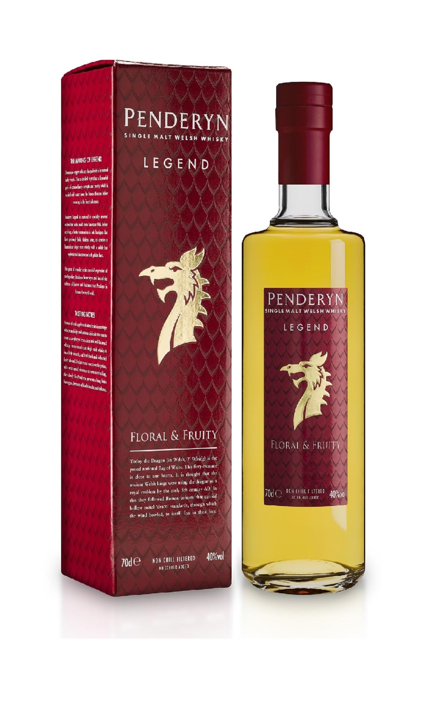 Penderyn Legend, Single Malt Welsh Whisky Dragon Range - 41% ABV, 70cl, Award Winning, Presented in Premium Gift Box, Crafted in Wales