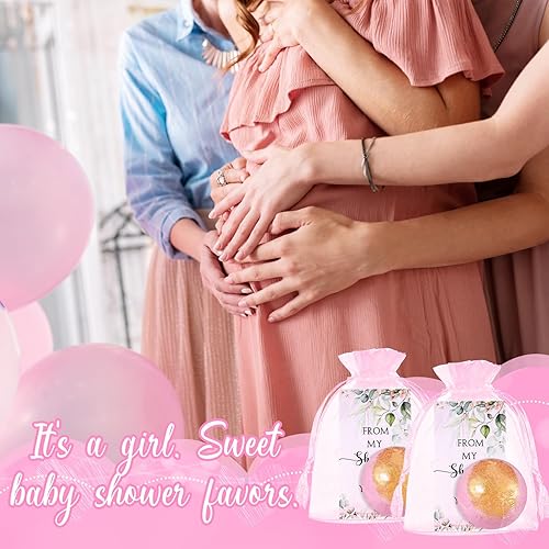 Miniatura 6 de Heigble 30 juegos de bombas de baño rosadas, regalos de despedida de soltera para invitados, baby shower, bombas de baño envueltas individualmente