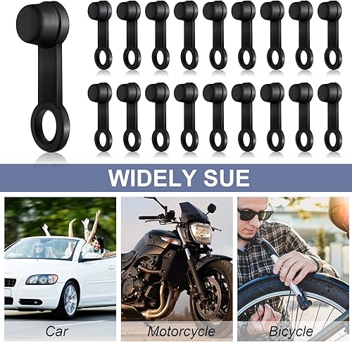 Miniatura 6 de Frienda Paquete de 24 tapas de purga de frenos de goma, ajuste de grasa, cubierta de polvo de freno negra para automóvil, cubiertas Zerk, tapas de