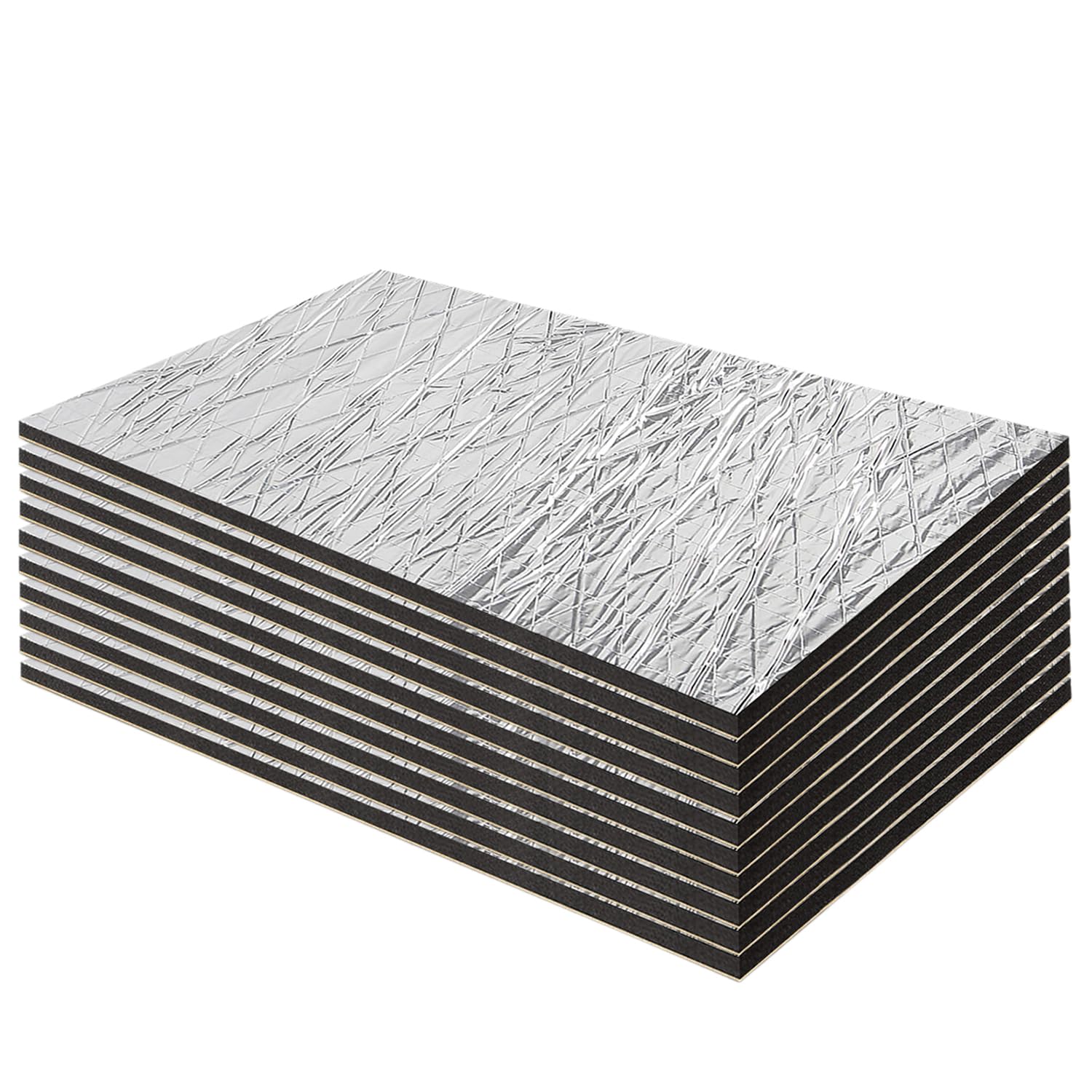 10 Pcs 7mm Car Sound Deadener Deadening Mat,40cm×25cm 1sqm Noise and Heat Insulation Close Cell Foam Material with Self-Adhesive Auto Waterproof Moistureproof Damping Sheets