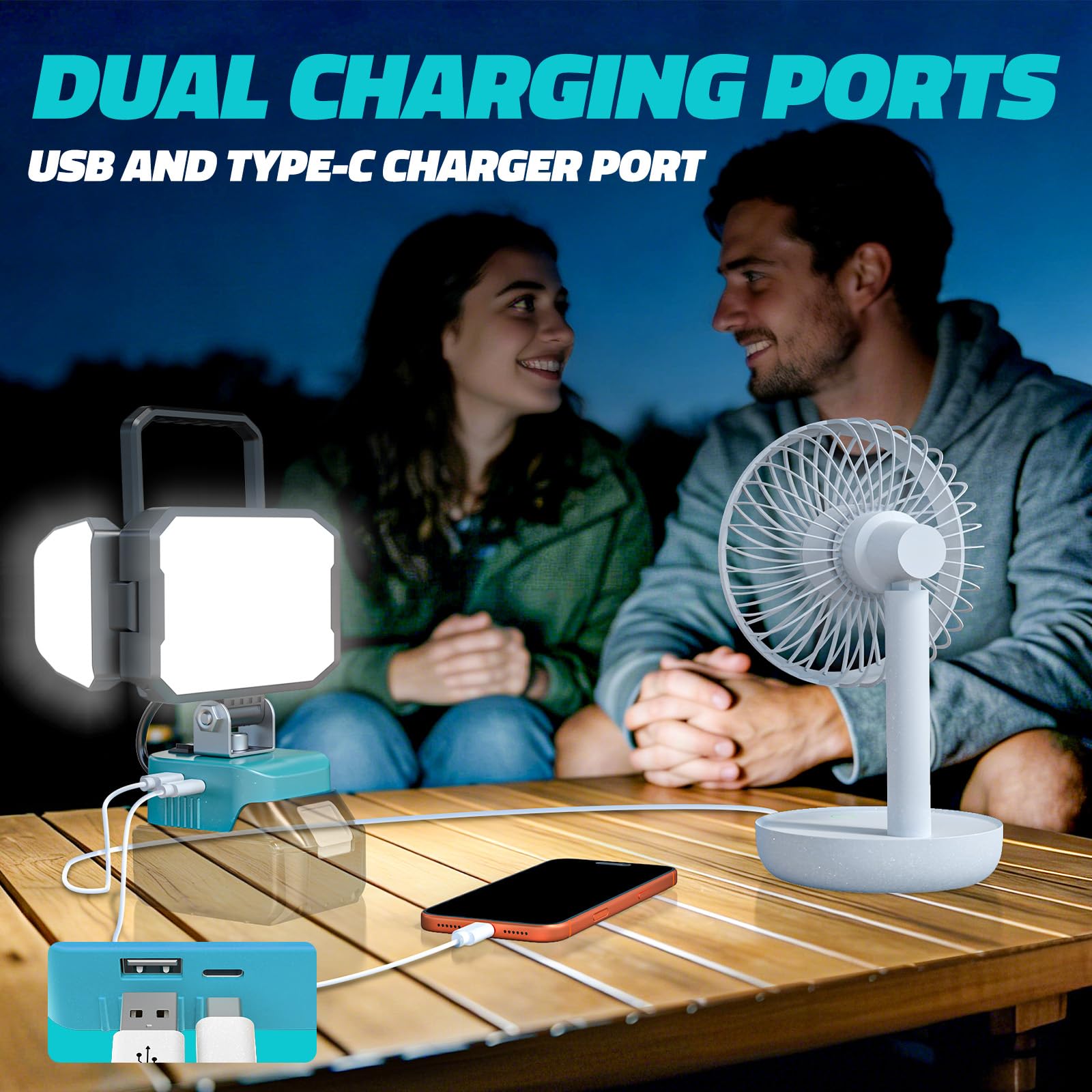 150W Lampe Led Rechargeable Compatible avec Makita 18V(Sans Batterie)