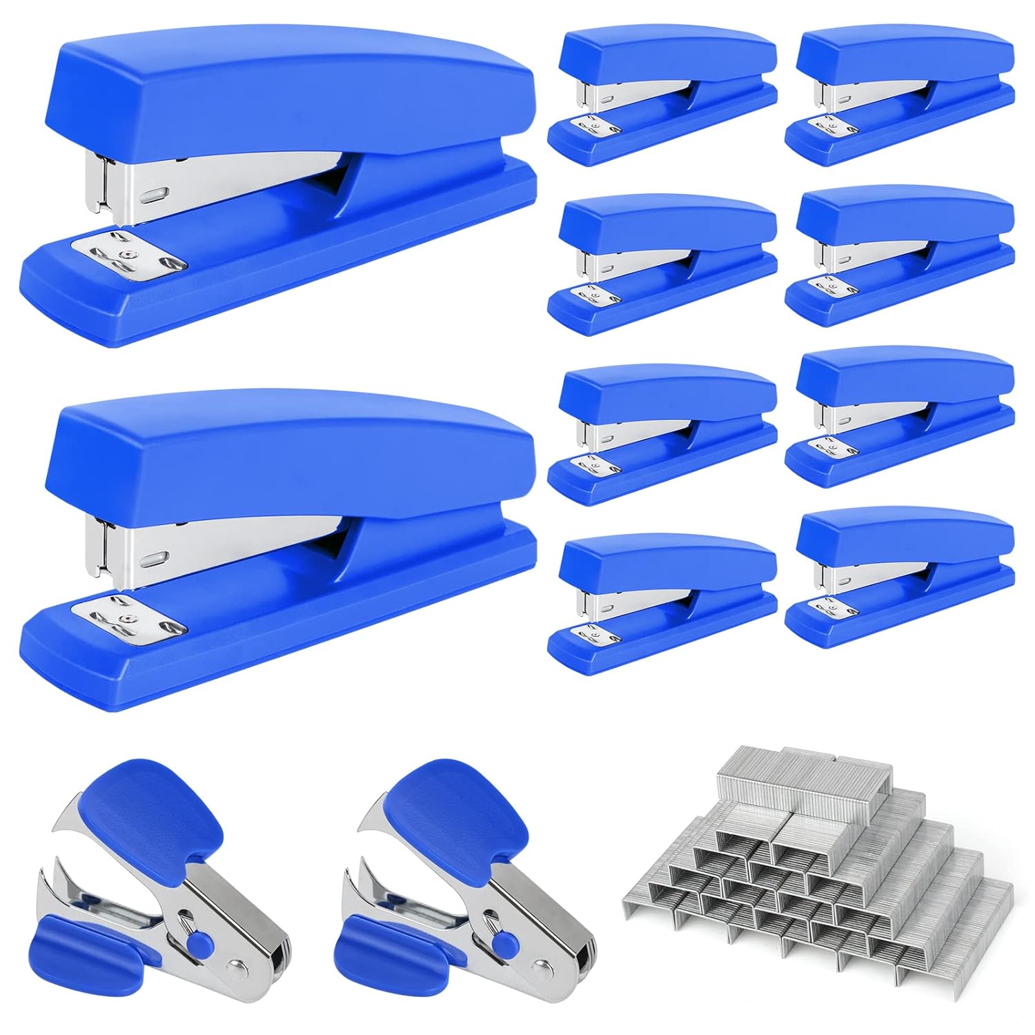 12 Pcs Staplers Metal Desktop Staplers Bulk Set for Office School