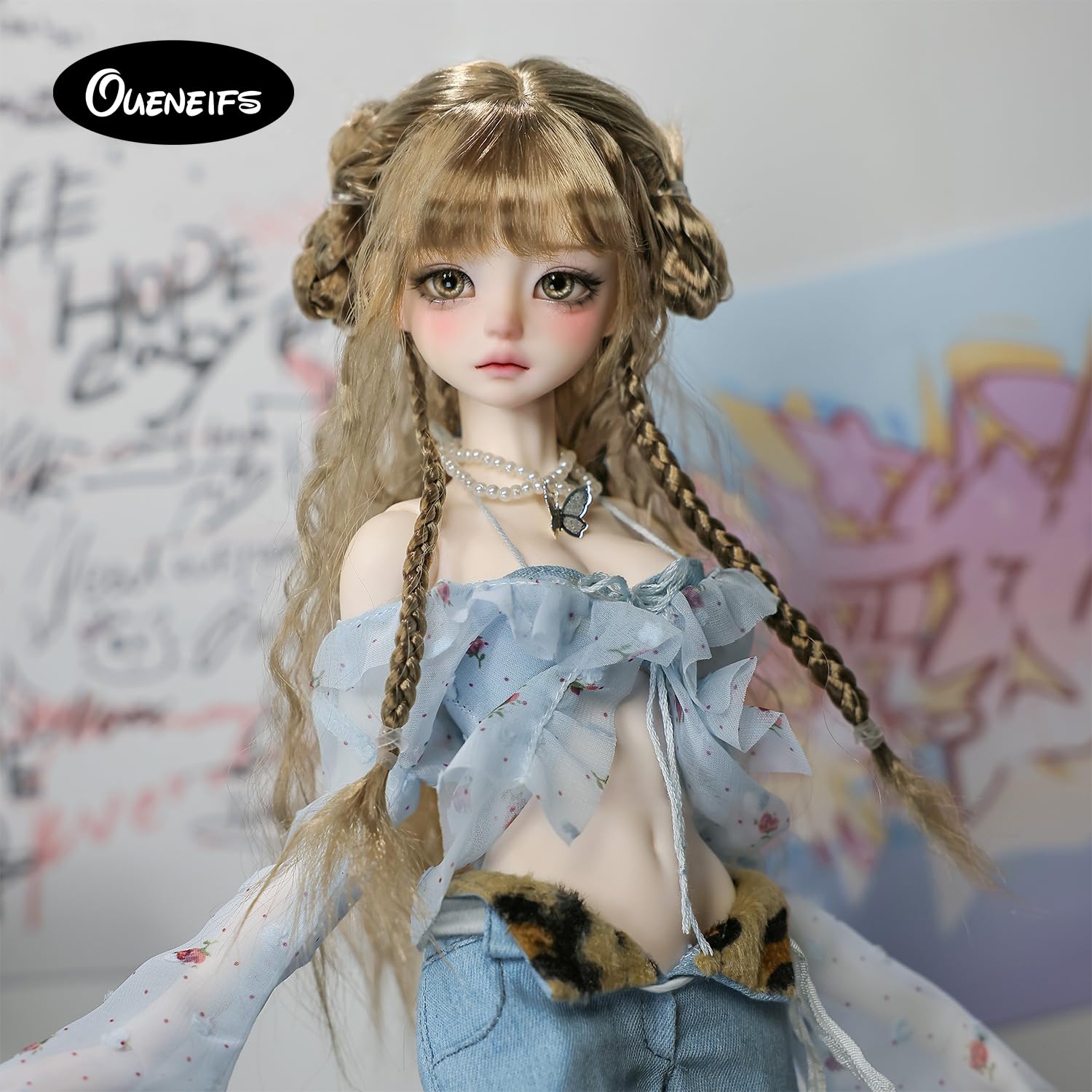 Oueneifs 1/4 Kikyou D Bjd Puppe Fullset Fashion Y2k Stil Harz Spielzeug langes glattes Haar (ohne Frisur)