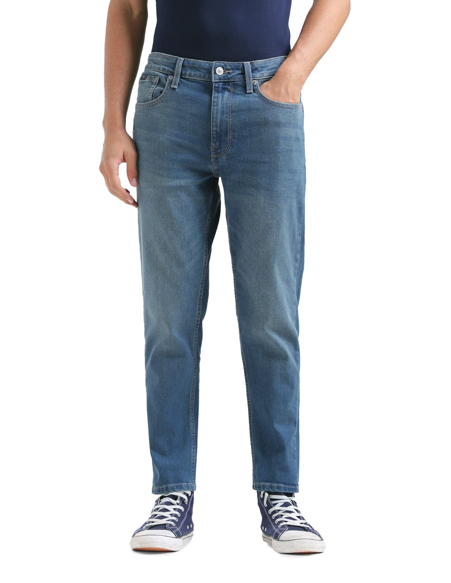 flying machine Men's Relaxed Tapered Fit Jeans| Solid | Mid Rise | Stretchable | Jeans for Man-picture-33
