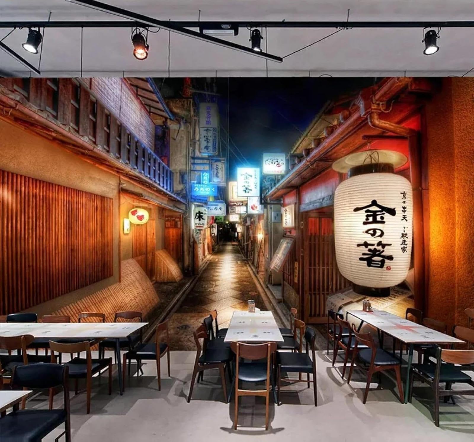Xlming 150Cm×105Cm(B×H) Retro Architecture Street Scene Restaurant Sushi Bar 3D Wallpaper Luxury Home Dining Decor Paste Sofa Living Room The Wall For Bedroom Mural-150Cm×105Cm