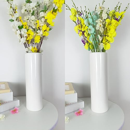 Miniatura 9 de TDIAVH Florero de cerámica blanca, jarrones modernos texturizados de 12 pulgadas de alto para decoración del hogar, granja, centros de mesa,