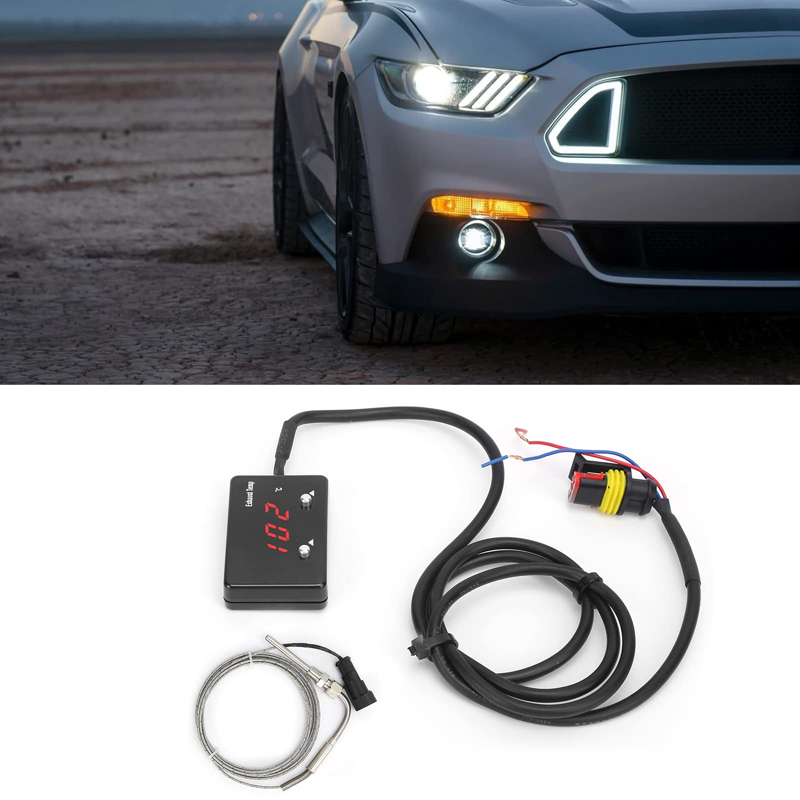 Kit de Jauge EGT, Jauge de Température des Gaz D'échappement de Voiture, Affichage Numérique LED Rouge Universel pour Véhicule 12 V