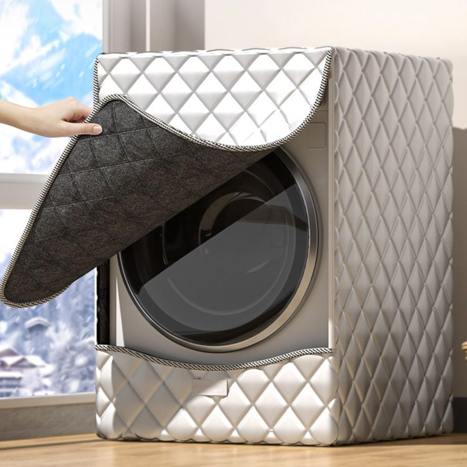 Copertura per lavatrice, isolante, resistente ai raggi UV, copertura protettiva per il carico frontale, per bagno, balcone, casa, lavanderia