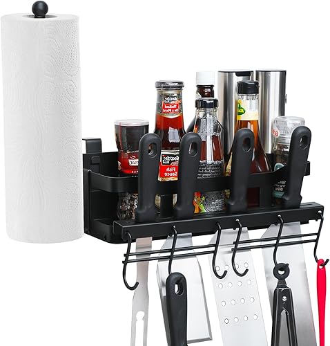 Blackstone - Organizador de parrilla Blackstone para parrillas Blackstone de 28"36", organizador de parrilla con soporte para toallas de papel,