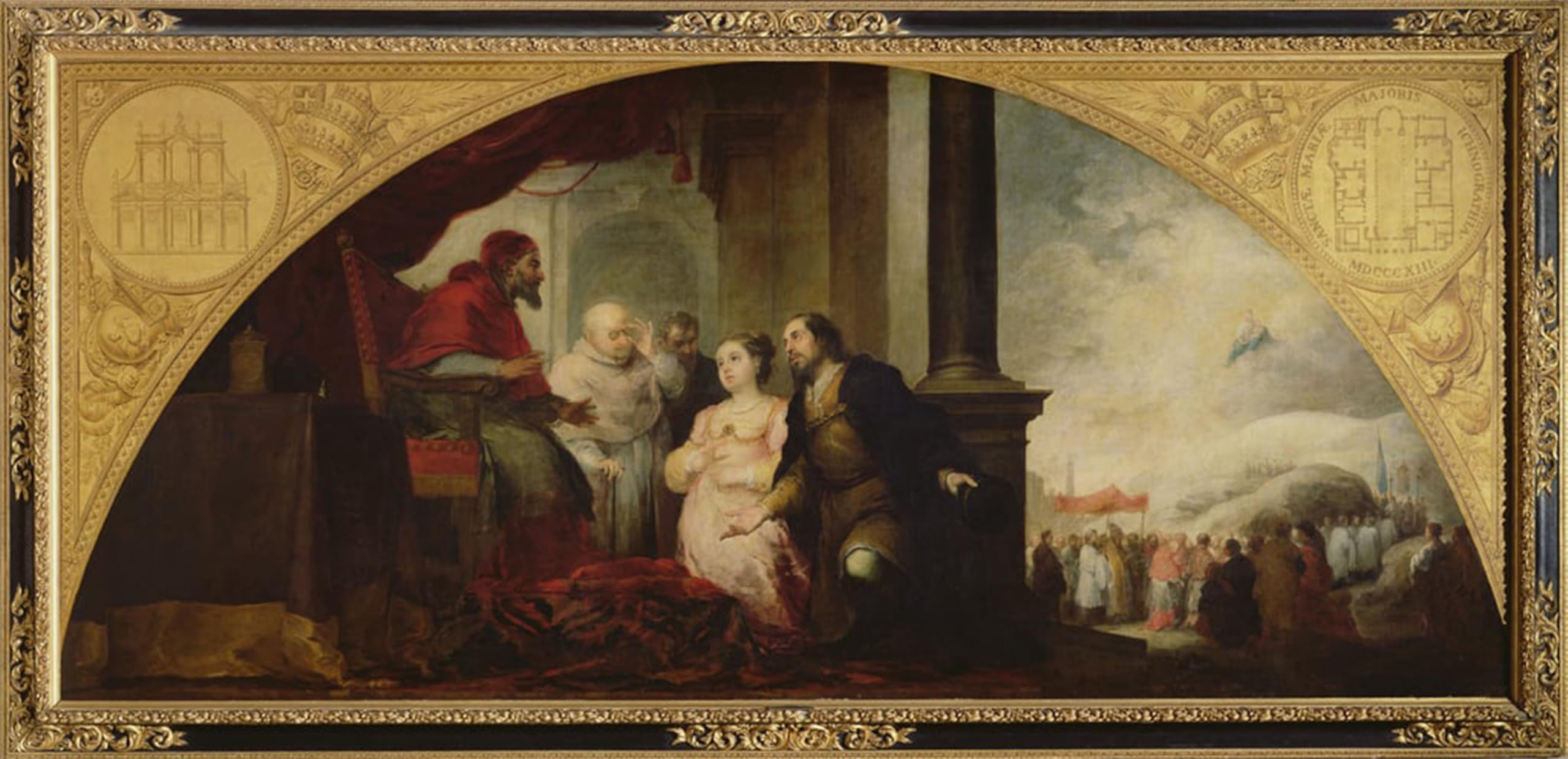 ARTXLXXBN Famous Painting Art Wall Decor Abstract Art Picture the Story of the Foundation of Santa Maria Maggiore In by Bartolomé Esteban Murillo Animal Pictures for Home Decor 60x90cm