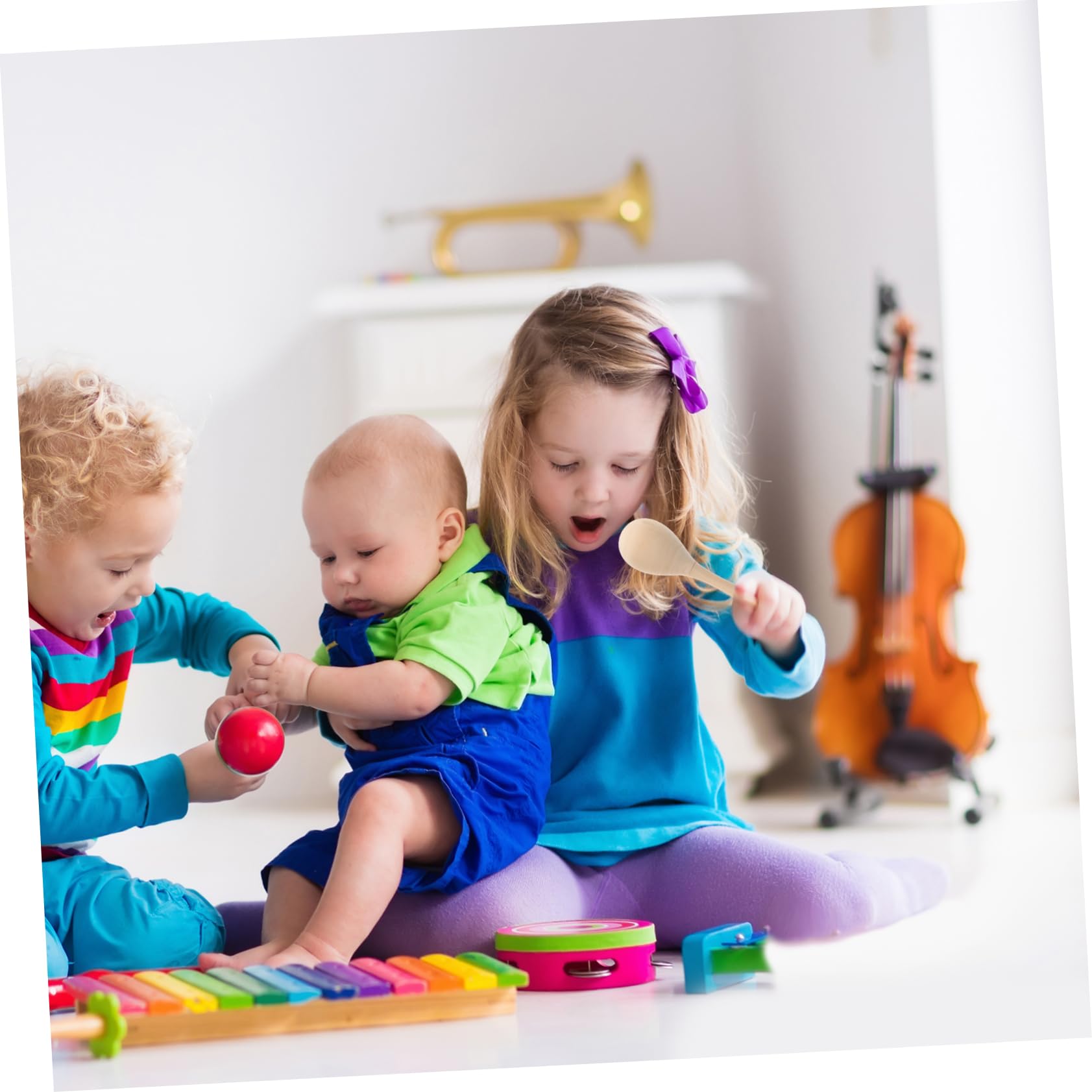 POPETPOP Maracas in Legno per Ragazzo Ragazza 12 Pezzi Sonagli Musicali Fai da Te Superficie Liscia Dimensioni Compatte per Scuola Casa Asilo Strumento Musicale Percussione Educativo