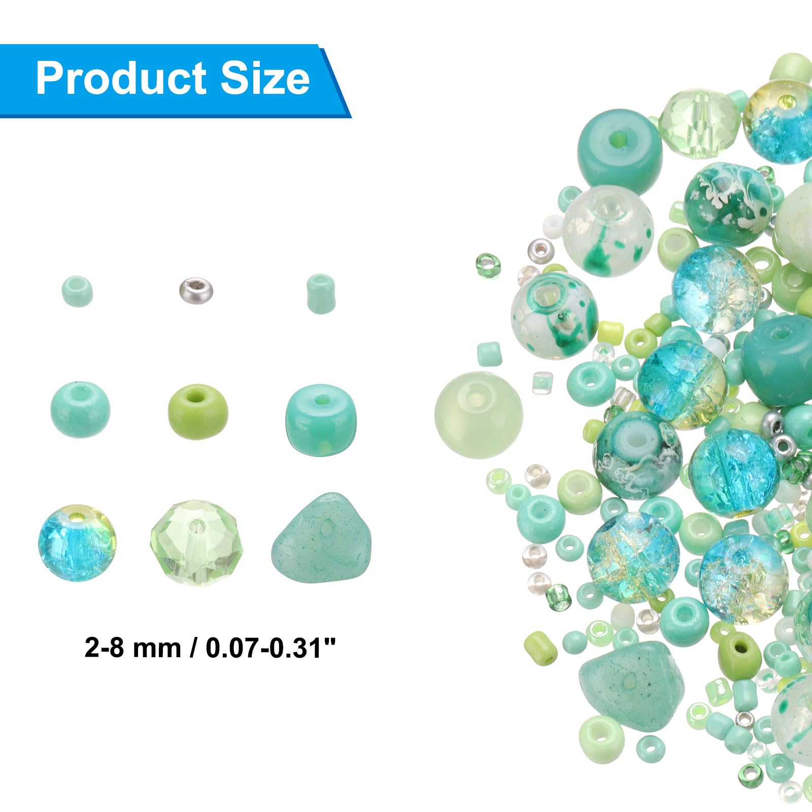PATIKIL 2-8mm Assorted Glass Resin Beads - Image 2