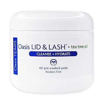 OT7300 - Oasis LID & LASH + Tea Tree Oil for Eyelids & Lash Wipes | 60 Count | Paraben Free & Rinse Free