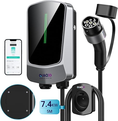 Wallbox 7.4kW Monophasé Borne de Recharge avec APP & Câble QIAO