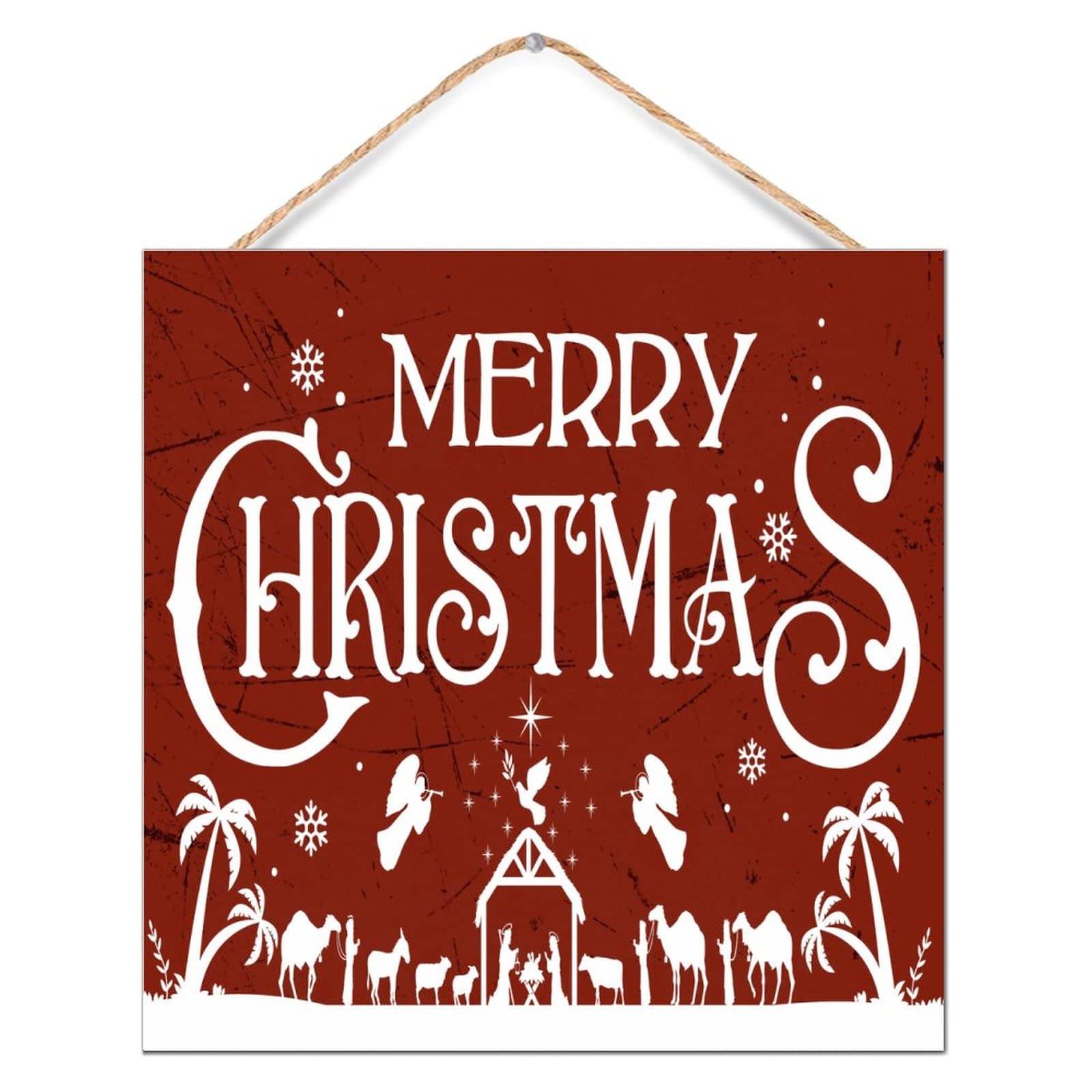 Décoration murale Merry Christmas Family plaque bois salle manger